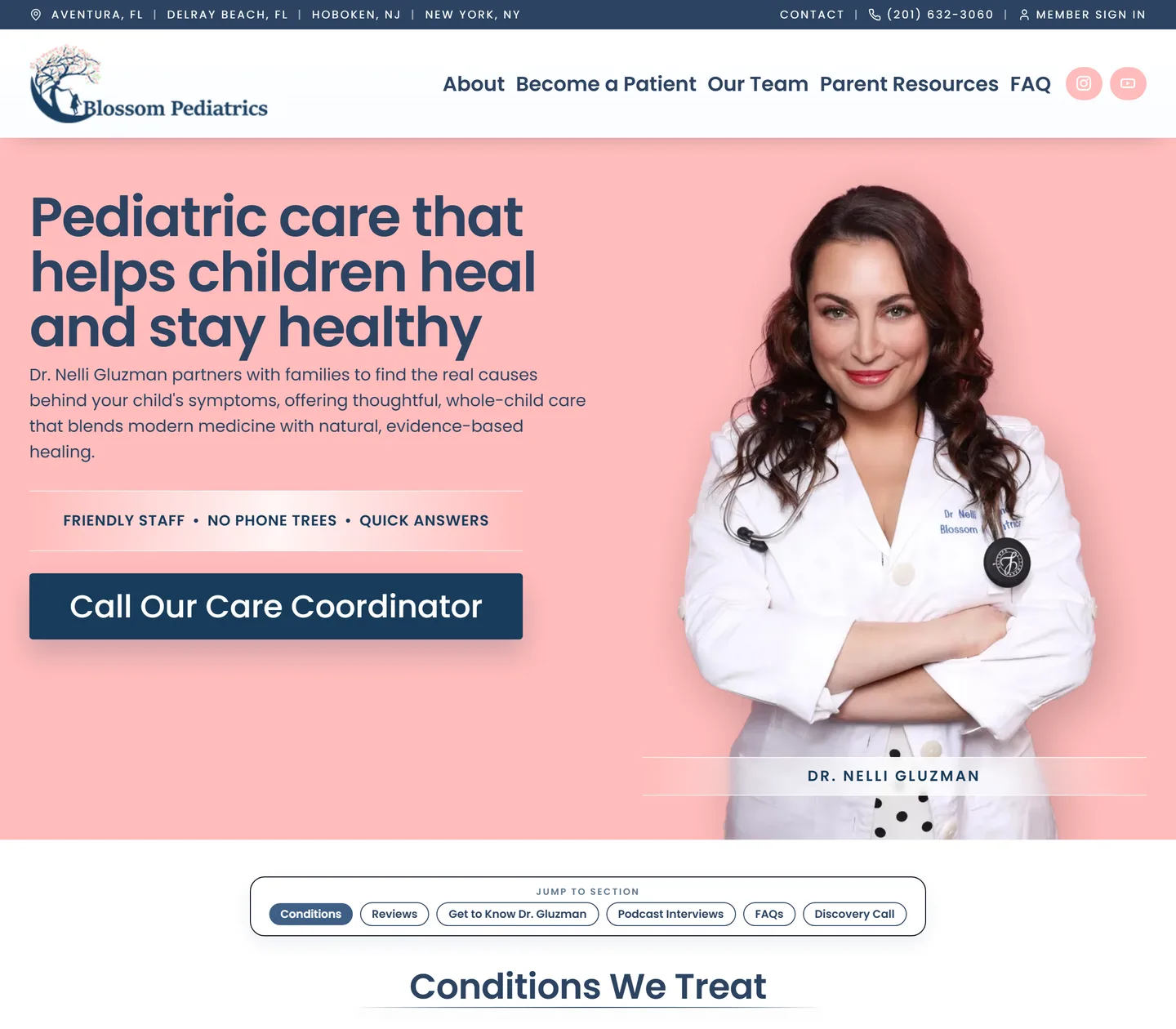 Blossom Pediatrics — rebuilt on Payload CMS